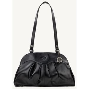 Patricia‎ Nash Macellara Oval Satchel Heritage black Leather Shoulder bag Purse